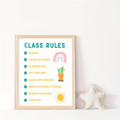 Class Rules Poster School Classroom Teacher Printables Decor