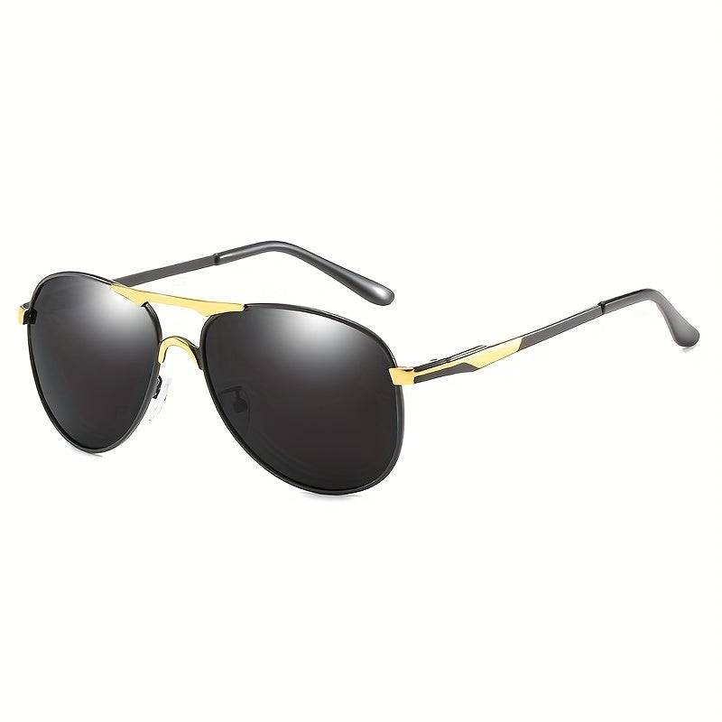 Polarized Driving Sunglasses UV400 Top Bar Aviator Outdoor Glasses Case