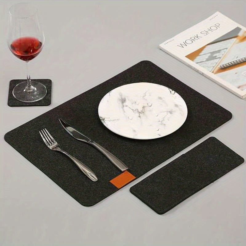 12pcs Felt Meal Cushion Set Nordic Style Table Decoration Mat