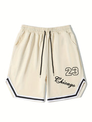 Men's Chicago Graphic Drawstring Stretchy Short Pants