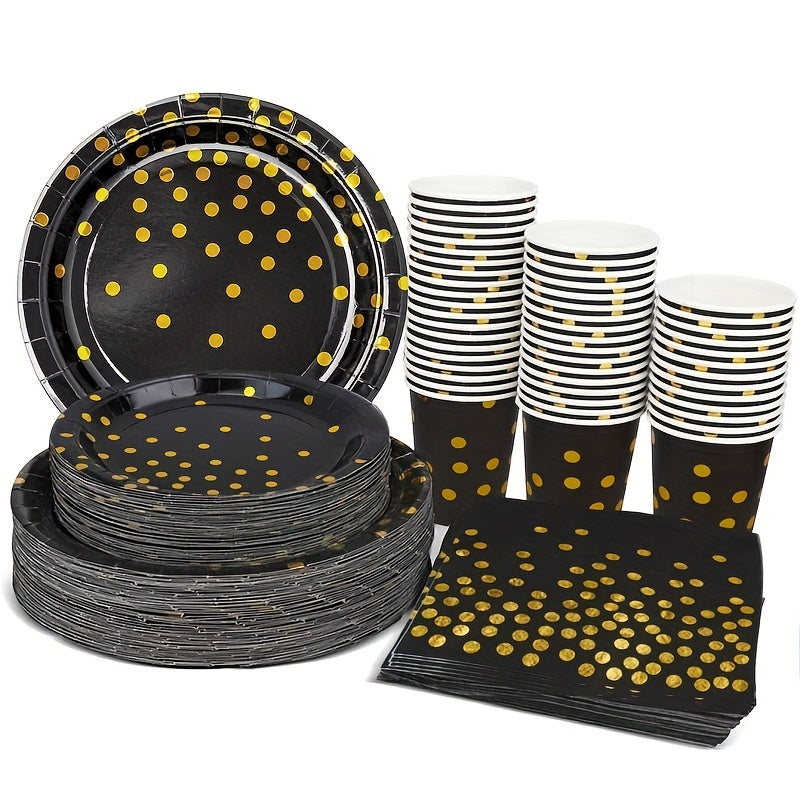 Golden Dot Disposable Cutlery Set - Perfect for Parties, Weddings, Anniv