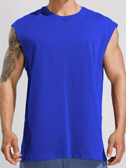 Men's Solid Tank Top Quick Dry Stretch Sleeveless Shirt
