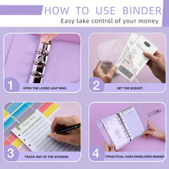 A6 Budget Book Splicing Purple