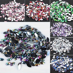 610pcs Teardrop Rhinestones Flat Back Nail Art Gems in Vibrant Colors