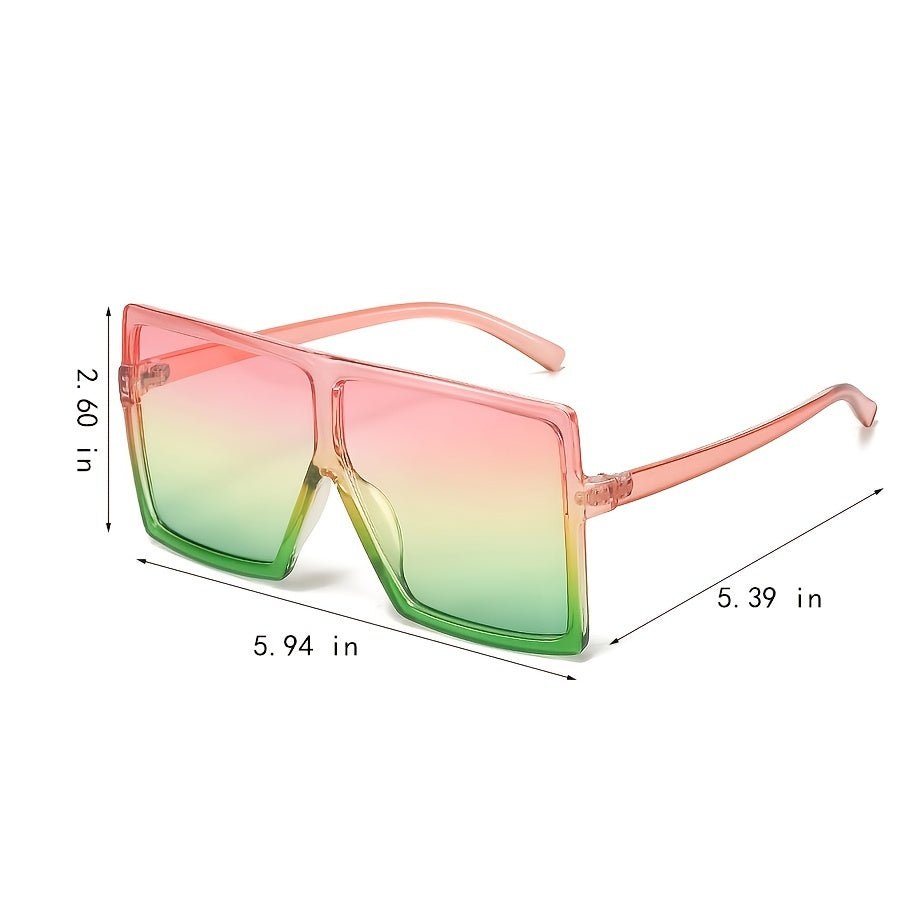 Vintage Shield Sunglasses Large Oversized Frame Sunscreen Glasses