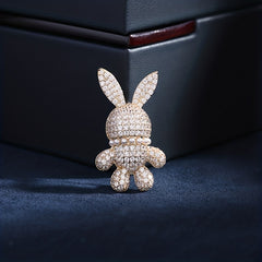 Zircon Rabbit Brooch for Men & Women