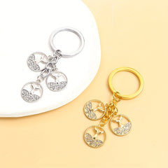 Rhinestone Mermaid Tail Keychain Metal Key Chain Bag Charm Car Ornament