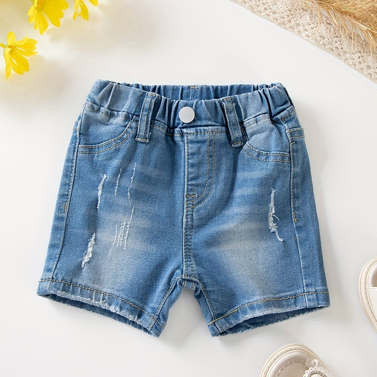 Boys Denim Jeans Shorts with Pockets for Summer