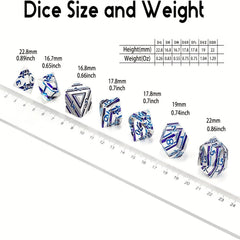 Metal Dice Set Purple Striped Board Game Set