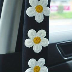1pc Ice Silk Flower Shoulder Protector Cartoon Car Seat Belt Shoulder Protector