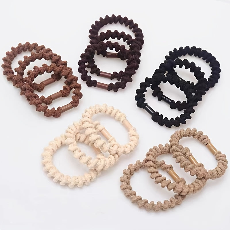 10 Pcs Girls' Elastic Hair Bands For Thick Hair Multicolor