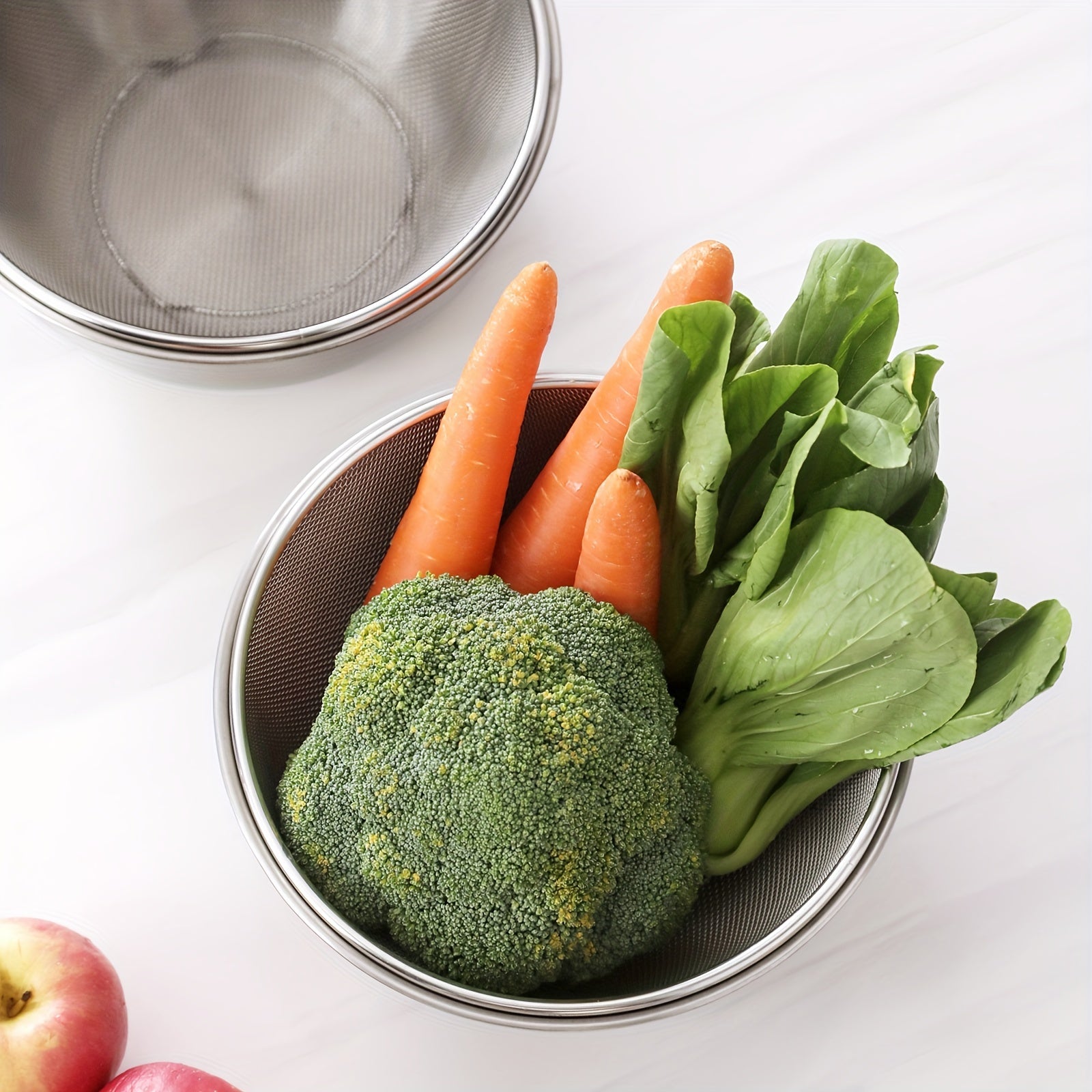 2-Layer Stainless Steel Vegetable Washing Colander Basket