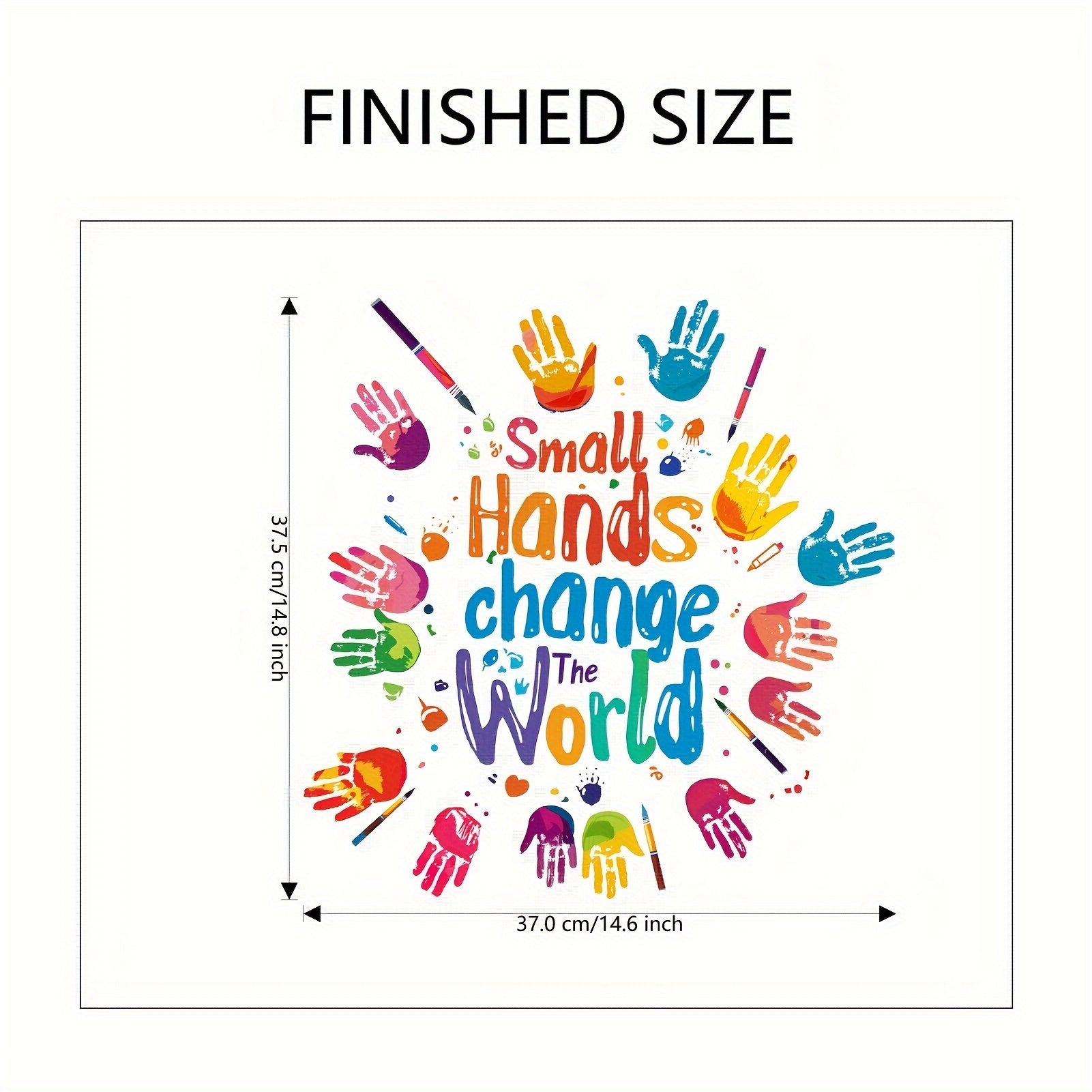 Inspirational Peel & Stick Vinyl Decal - Change The World Hands Graffiti Art