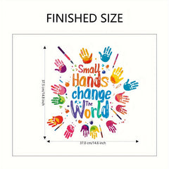 Inspirational Peel & Stick Vinyl Decal - Change The World Hands Graffiti Art