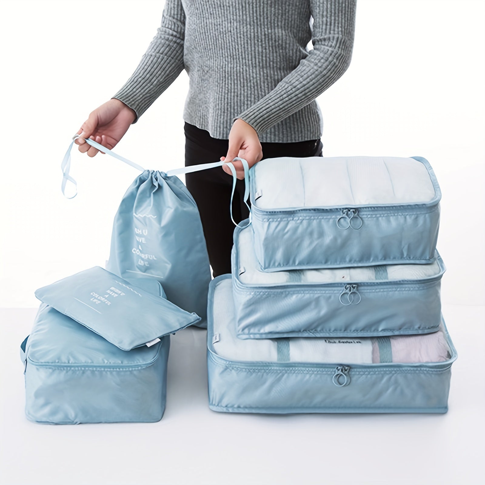 8 Pcs Travel Storage Bag Lightweight Clothes Container