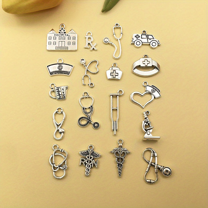 20pcs Antique Silver Key Shape Charms Pendants for DIY Necklace Bracelets