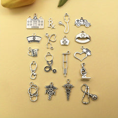 20pcs Antique Silver Key Shape Charms Pendants for DIY Necklace Bracelets