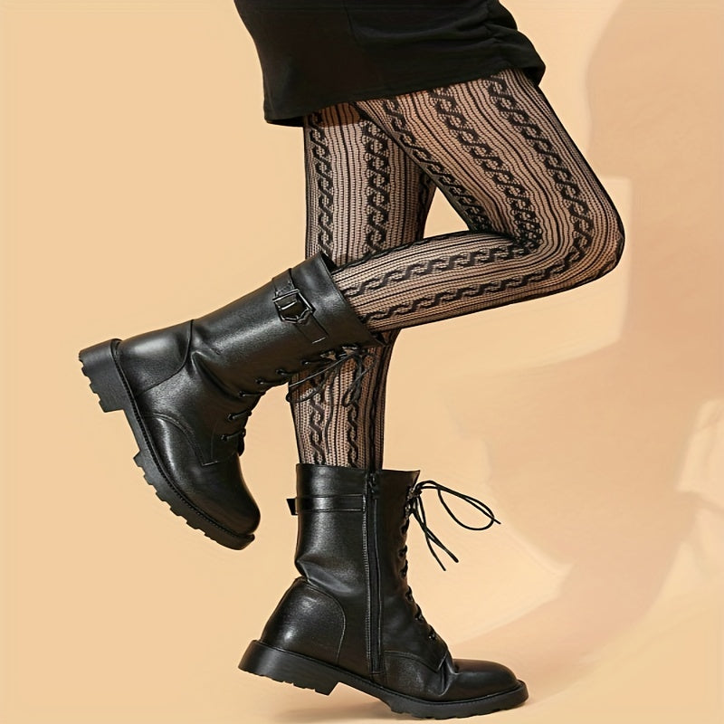  Sexy Stockings Solid Semi Sheer Jacquard Lace Fishnet Tights