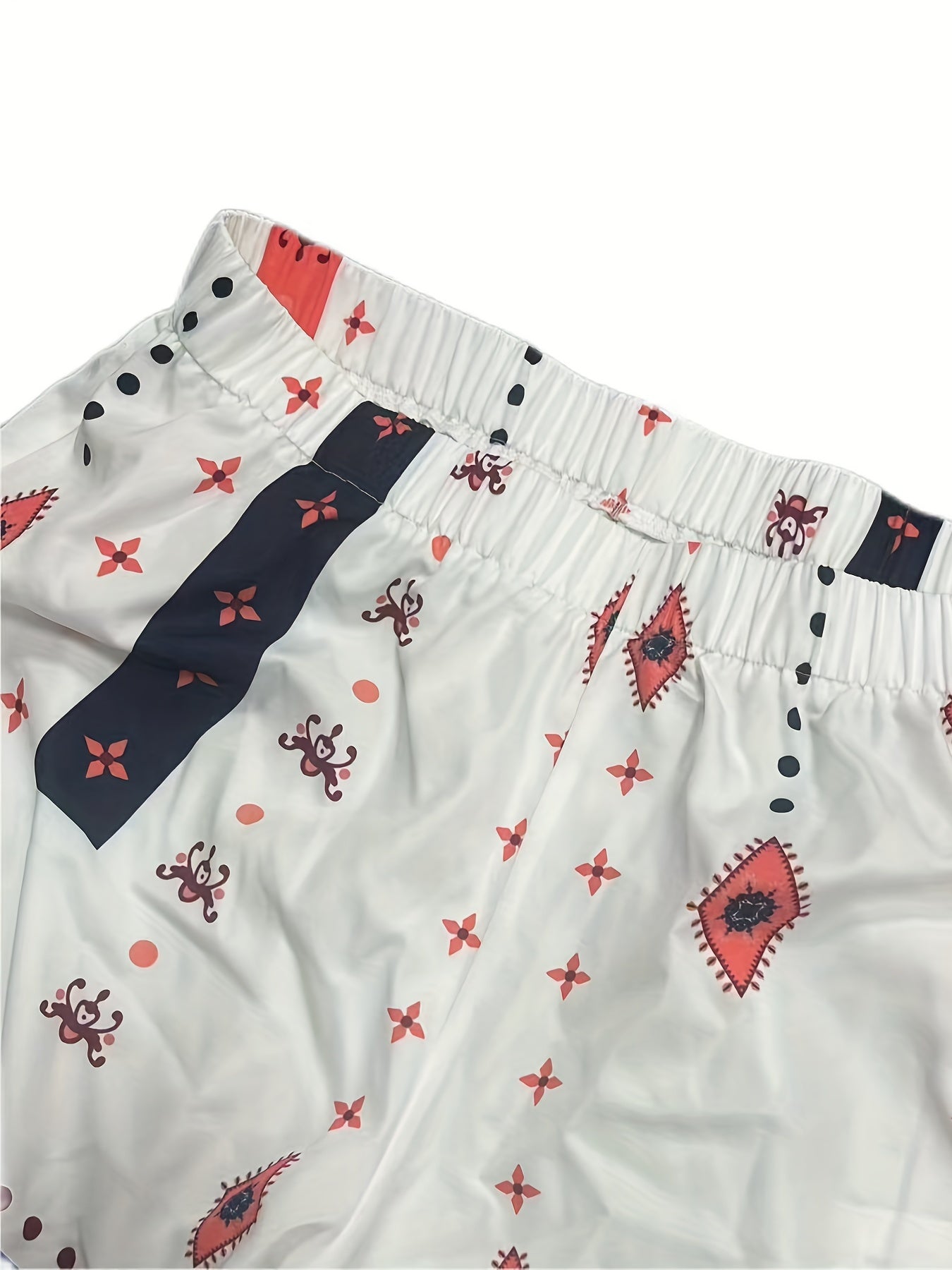Women's Plus Floral Print Wide Leg Pants Elastic Waist Pockets