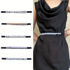 Fabric Flower Decor Thin Belt Solid Waist Belt Classic Dress Coat Girdle