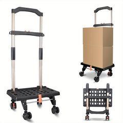 Ultra Slim Cart With Wheels Telescopic Handle Strong Load Capacity