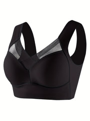 Breathable Wireless Push Up Bra with Mesh