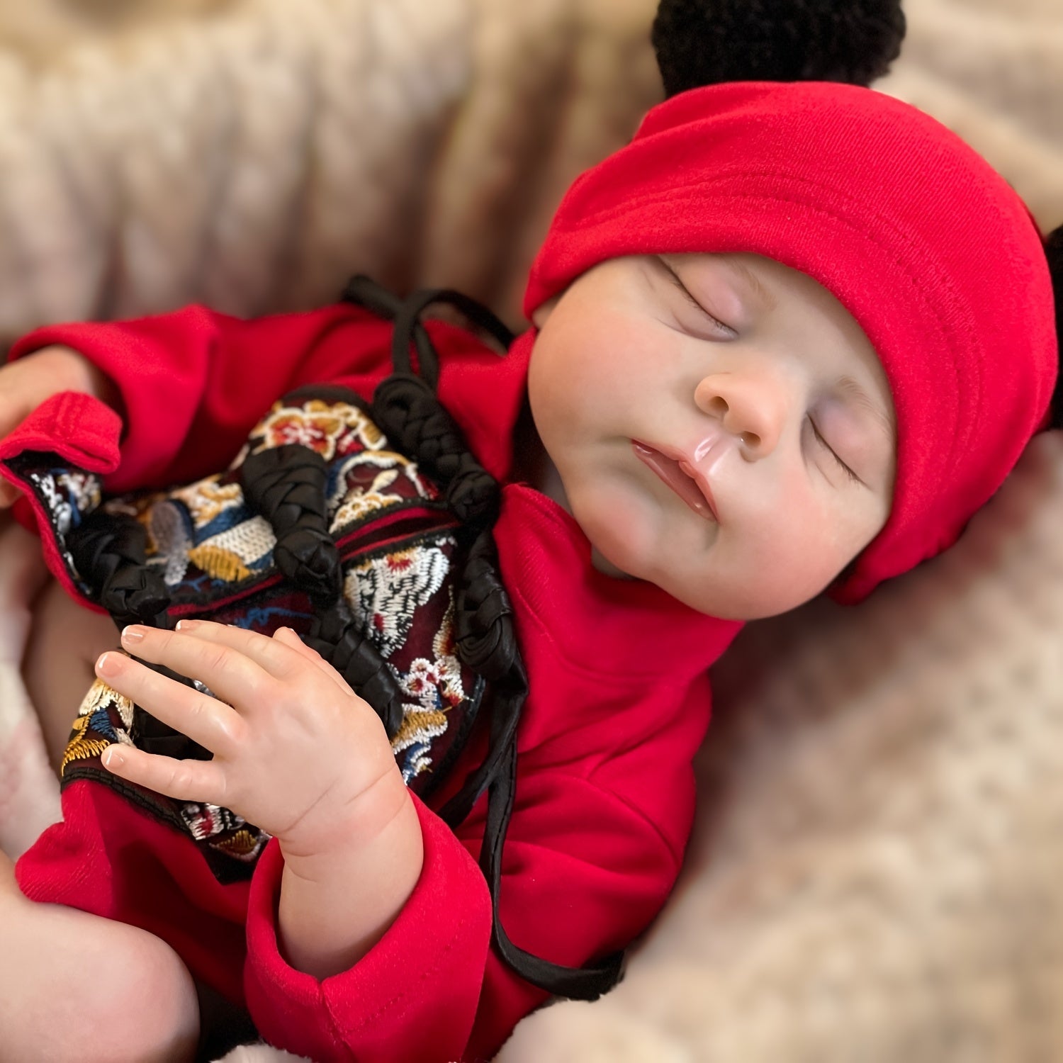 Sleeping Baby Reborn Doll Hand Painted Soft Vinyl Whole Body Bathable Mixed