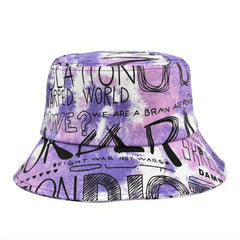 Hip Hop Graffiti Tie Dye Bucket Hat Unisex Lightweight Fisherman Cap