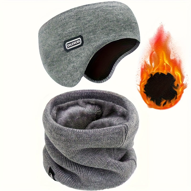 Winter Velvet Earmuffs & Neck Guards Set, Knitted Gloves & Sleeping Socks