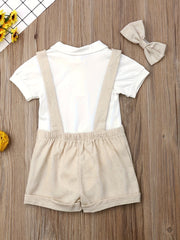 Newborn Baby Boys Gentleman Outfits Romper Top Pants Bowtie Set