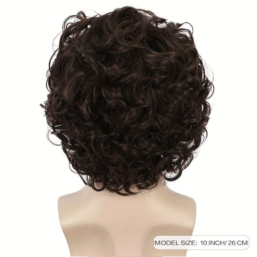 Men's Short Curly Fluffy Wig for Halloween Party