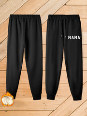 Women's Plus Size Casual Pants with Fleece Liner and Drawstring
