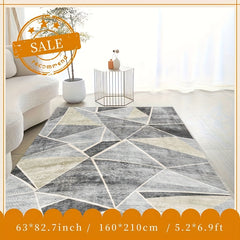Soft Fluffy Geometric Area Rug Washable Carpet for Living Room Bedroom Apartment
