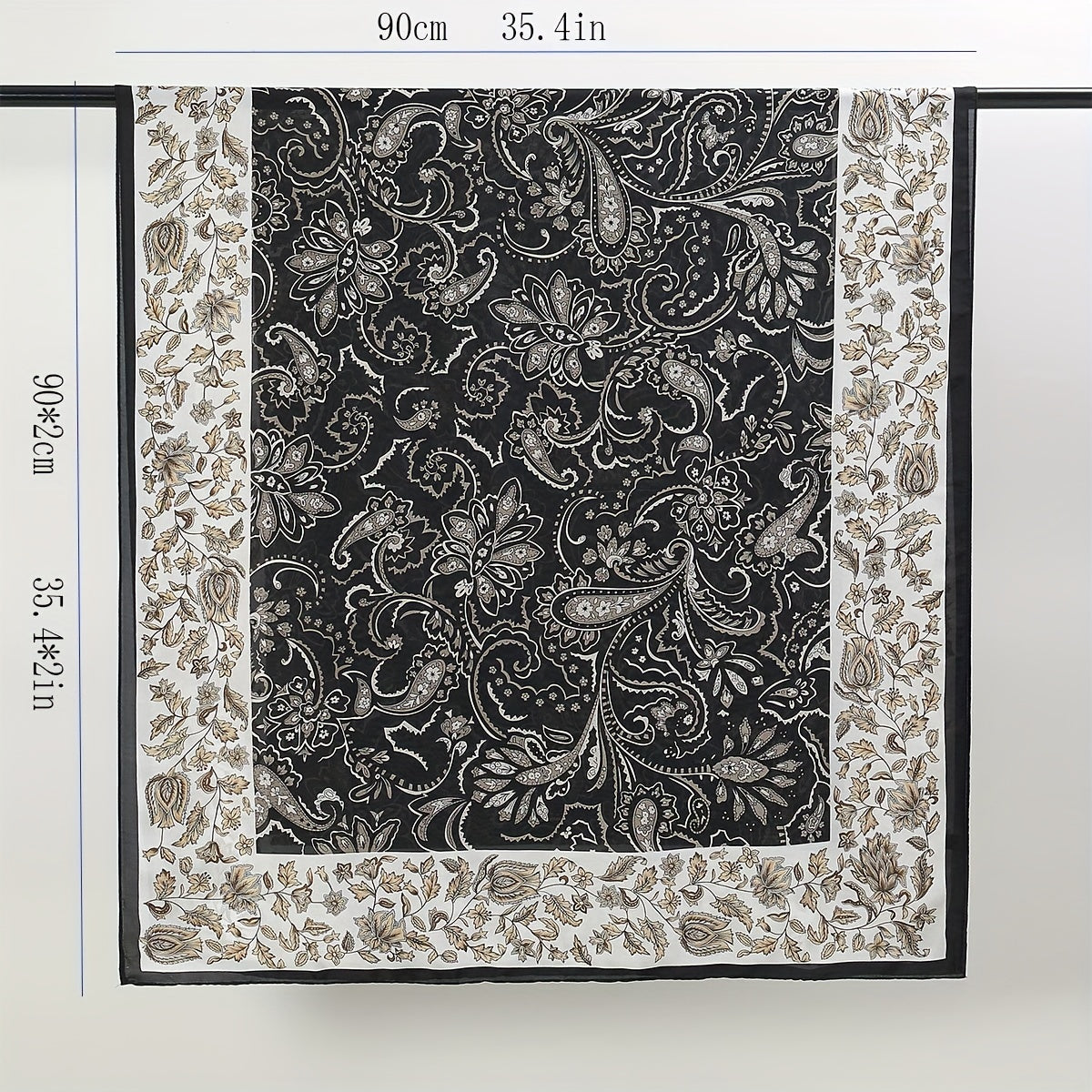 Paisley Print Satin Scarf Large Shawl Bandana Head Wrap