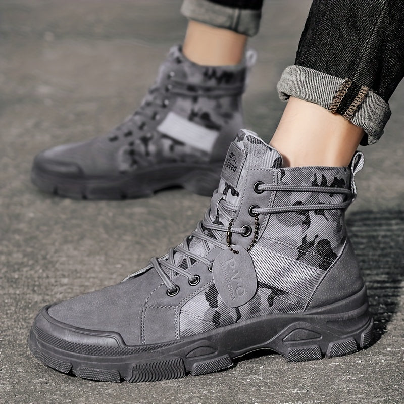 Men's Lace-up Service Boots Casual Walking Shoes