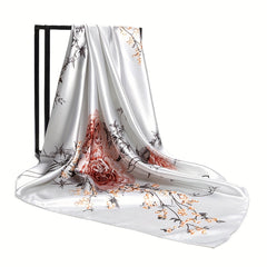 Flower Print Shawl Casual Bandana Satin Silk Square Scarf Head Wrap