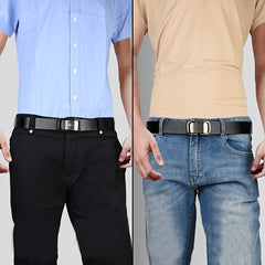 Men's Toothless Leather Pants Belt Automatic Buckle Plus Size