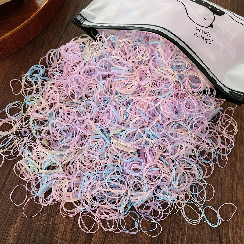 1000pcs Candy Skin Bands Women Colorful Hair Rings Hair Accessories