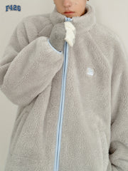 Men's Loose Fit Plush Fleece Coat For Fall Winter