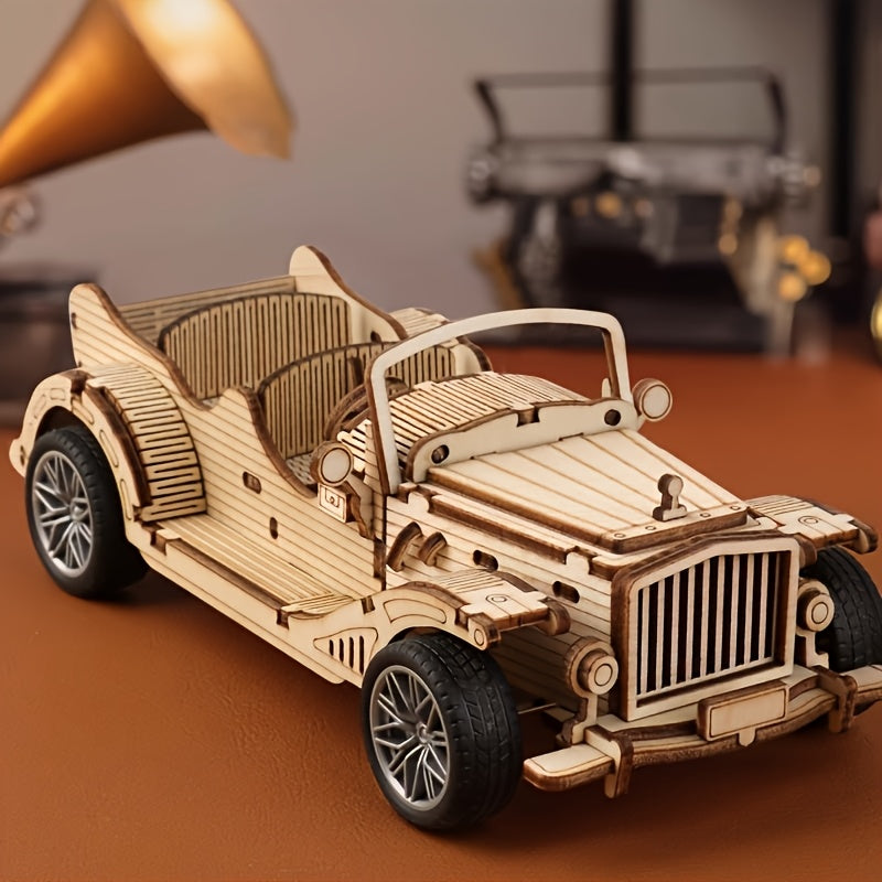 3D Vintage Classic Truck Wooden Puzzle Set DIY Kit