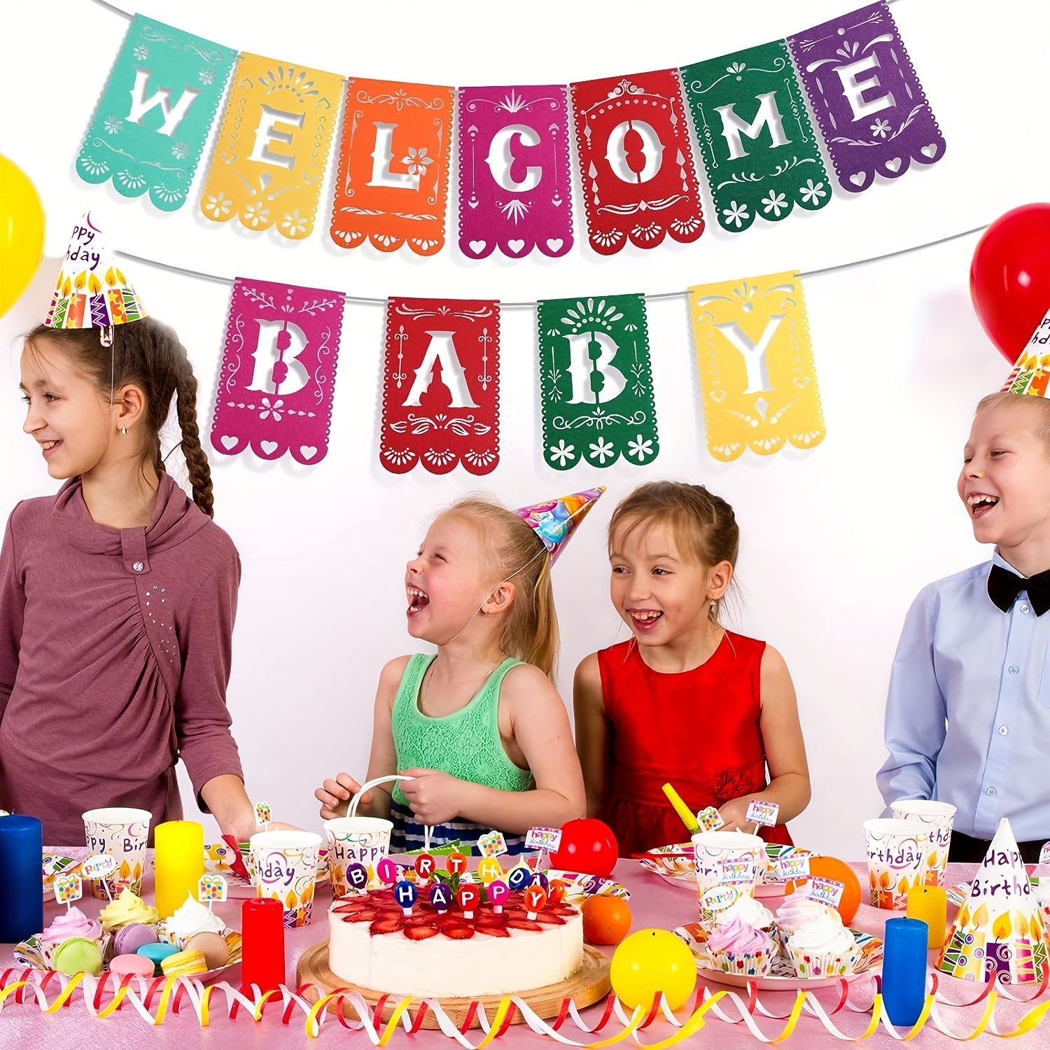 Mexico Welcomes Baby Banner for Baby Shower Gender Reveal