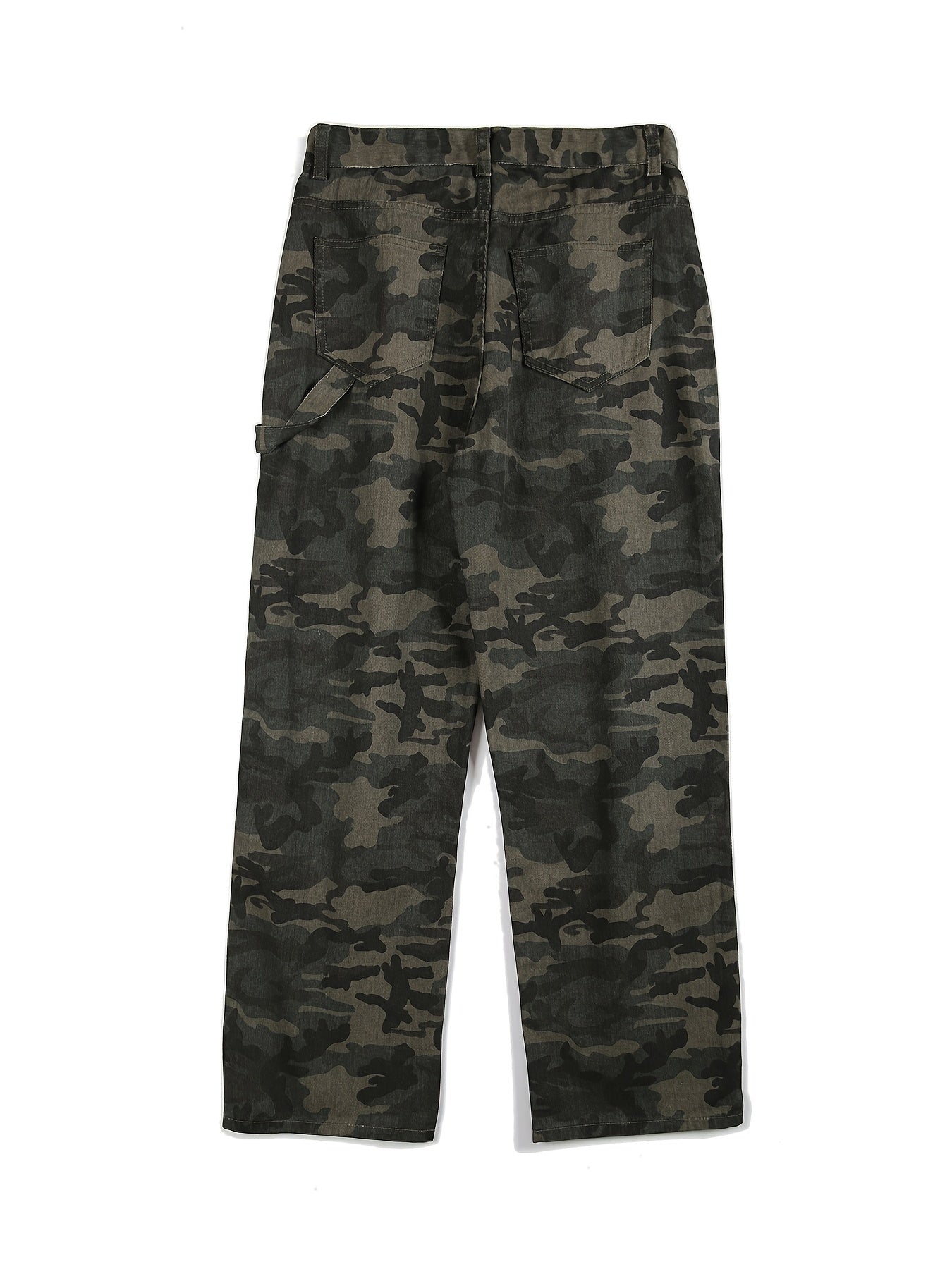 Men's Camo Cargo Pants Straight Leg Street Style