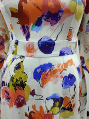  Casual Allover Print Bell Sleeve Maxi Dress With Pockets
