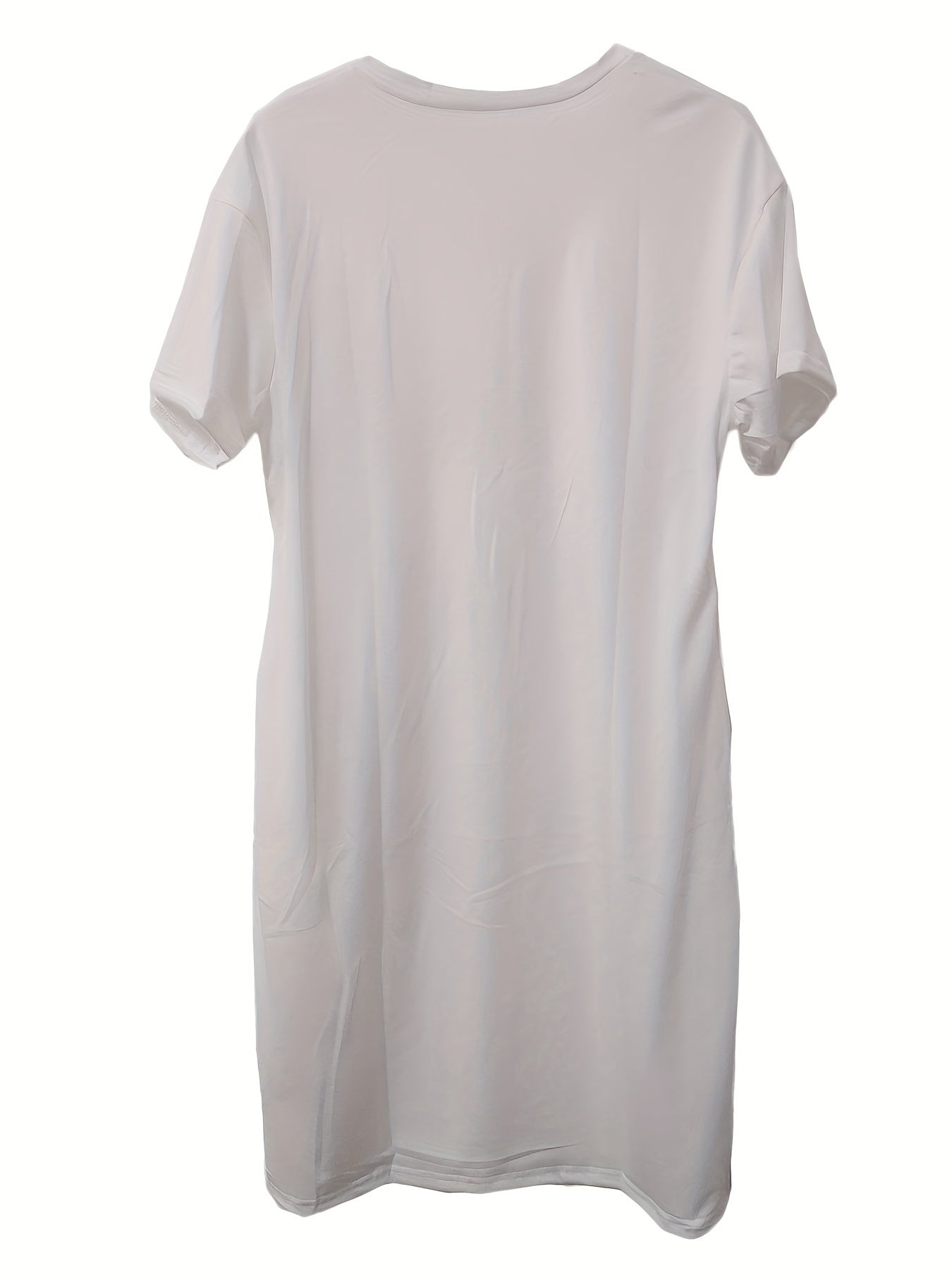 Casual Dress Women's Plus Letter Print Short Sleeve V Neck Dress