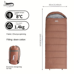 Warm Down Cotton Sleeping Bag for Outdoor Camping