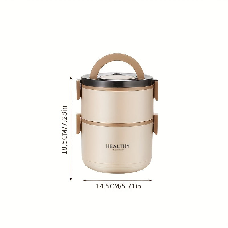 Stainless Steel Lunch Box Insulated Food Container Set for Camping Picnic Beach