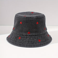 Men's Love Embroidery Sun Hat Fisherman Hat