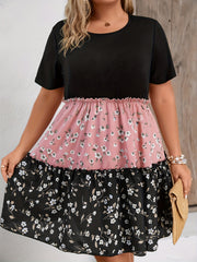 Women's Plus Size Retro Smock Midi Dress