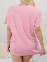  Slogan Print Short Sleeve Sleep Dress