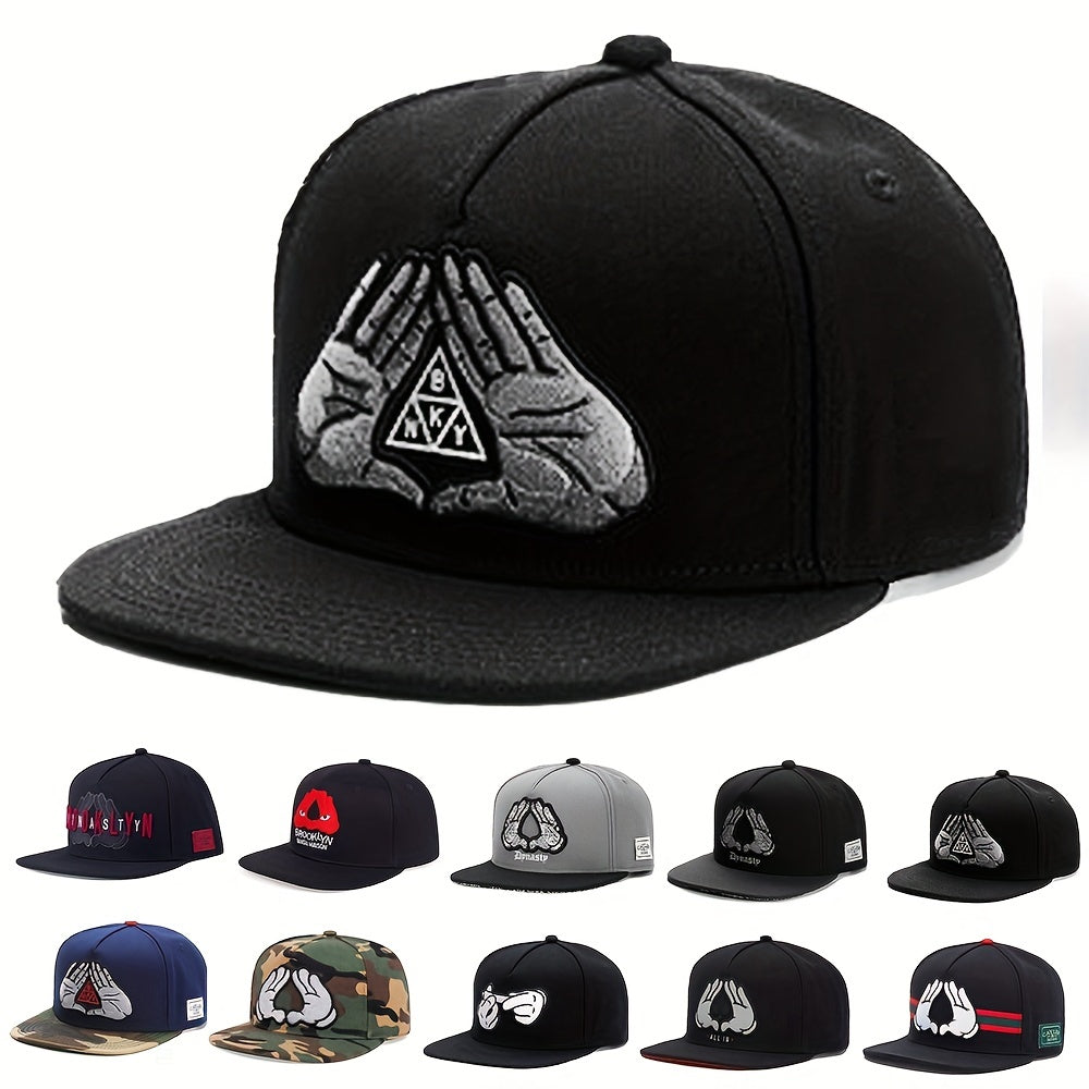 Men's Hip Hop Hat With 2 Hands Embroidery